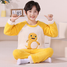 批发[黛琳芬]8码-18码长毛绒儿童<b class='q'>睡衣</b>秋冬加厚男<b class='q'>女</b><b class='q'>童</b>法兰绒家居服143