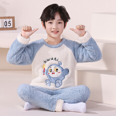 批发[黛琳芬]8码-18码长毛绒儿童<b class='q'>睡衣</b>秋冬加厚男<b class='q'>女</b><b class='q'>童</b>法兰绒家居服143