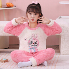 批发[黛琳芬]8码-18码长毛绒儿童<b class='q'>睡衣</b>秋冬加厚男<b class='q'>女</b><b class='q'>童</b>法兰绒家居服143