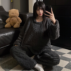 批发黛琳芬提花<b class='q'>绒</b>女士<b class='q'>睡衣</b>秋冬季甜美套头<b class='q'>珊瑚</b><b class='q'>绒</b>家居服pajamas363