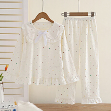 批发[黛琳芬]8码-L码仿棉<b class='q'>儿童</b>印花<b class='q'>睡衣</b>云朵棉开衫秋冬男女童家居服155