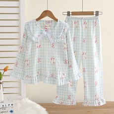 批发[黛琳芬]8码-L码仿棉<b class='q'>儿童</b>印花<b class='q'>睡衣</b>云朵棉开衫秋冬男女童家居服155