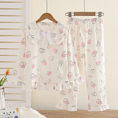 批发[黛琳芬]8码-L码仿棉<b class='q'>儿童</b>印花<b class='q'>睡衣</b>云朵棉开衫秋冬男女童家居服155