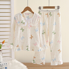 批发[黛琳芬]8码-L码仿棉<b class='q'>儿童</b>印花<b class='q'>睡衣</b>云朵棉开衫秋冬男女童家居服155