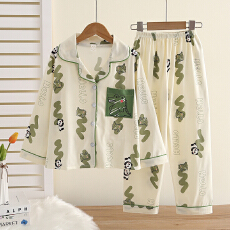 批发[黛琳芬]10码-XL码仿棉<b class='q'>儿童</b>印花<b class='q'>睡衣</b>柔软开衫秋冬男女童家居服155