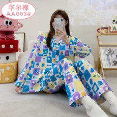 黛琳芬40款版华尔棉长袖长裤女士睡衣卡通薄款家居服pajamas370