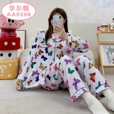 批发[黛琳芬]40款华尔棉长袖长裤<b class='q'>女</b>士<b class='q'>睡衣</b>卡通薄款家居服pajamas370