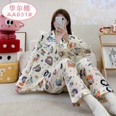 批发[黛琳芬]40款华尔棉长袖长裤<b class='q'>女</b>士<b class='q'>睡衣</b>卡通薄款家居服pajamas370