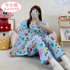 批发黛琳芬40款华尔棉短袖长裤<b class='q'>女</b>士<b class='q'>睡衣</b>卡通薄款家居服pajamas370