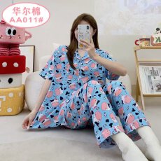 批发[黛琳芬]40款华尔棉短袖长裤<b class='q'>女</b>士<b class='q'>睡衣</b>卡通薄款家居服pajamas370