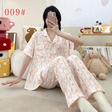 黛琳芬60款云朵棉短袖长裤女士睡衣卡通薄款家居服pajamas371