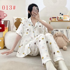 黛琳芬60款云朵棉短袖长裤女士睡衣卡通薄款家居服pajamas371