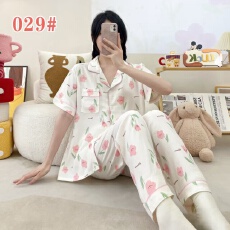 黛琳芬60款云朵棉短袖长裤女士睡衣卡通薄款家居服pajamas371
