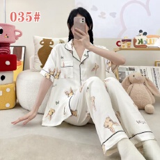 黛琳芬60款云朵棉短袖长裤女士睡衣卡通薄款家居服pajamas371