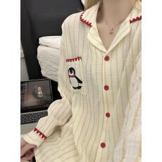 黛琳芬网图云朵棉长袖女士睡衣春秋印花韩系家居服pajamas370