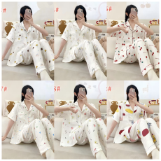 批发[黛琳芬]60款云朵棉<b class='q'>短袖</b>长<b class='q'>裤</b>女士睡衣卡通薄款家居服pajamas371
