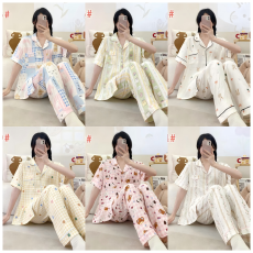 批发[黛琳芬]60款云朵棉<b class='q'>短袖</b>长<b class='q'>裤</b>女士睡衣卡通薄款家居服pajamas371