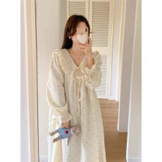 批发[黛琳芬]云朵棉套头睡裙女士睡衣春<b class='q'>秋</b>韩系ins风家居服pajamas376
