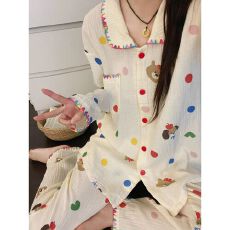 批发[黛琳芬]<b class='q'>长袖</b>长裤女士睡衣秋冬季韩系ins风少女<b class='q'>家居服</b>pajamas377