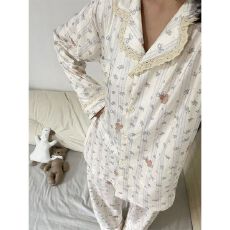 批发[黛琳芬]德绒<b class='q'>长袖</b>女士睡衣秋冬季韩系ins风少女<b class='q'>家居服</b>pajamas378