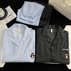 批发[黛琳芬]云朵棉绣花情侣款睡衣春秋薄款<b class='q'>男士</b><b class='q'>休闲</b>家居服pajamas379