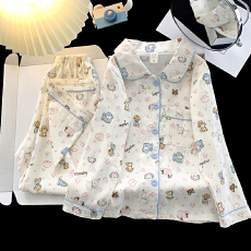 批发黛琳芬8码-L码云朵棉儿童<b class='q'>睡衣</b>薄款印娃娃领印花<b class='q'>女童</b>装家居服164