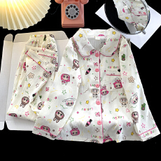 批发[黛琳芬]8码-L码云朵棉儿童<b class='q'>睡衣</b>薄款印娃娃领印花<b class='q'>女童</b>装家居服164