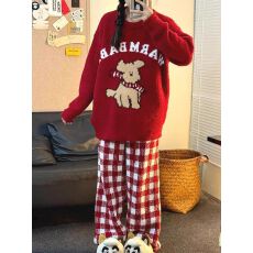 批发[黛琳芬]<b class='q'>珊瑚</b><b class='q'>绒</b>女士<b class='q'>睡衣</b>秋冬韩系半边<b class='q'>绒</b>少女套头家居服pajamas380