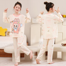 批发[黛琳芬]8码-L码仿棉卡通<b class='q'>儿童</b>睡衣薄款印花卡通男女童装家居服178