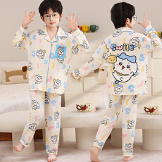 批发[黛琳芬]8码-L码仿棉卡通<b class='q'>儿童</b>睡衣薄款印花卡通男女童装家居服178