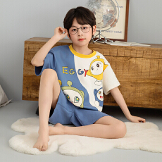 批发[黛琳芬]12码-XL纯棉卡通儿童<b class='q'>睡衣</b>薄款印花卡通男女童装家居服179