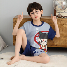 批发[黛琳芬]12码-XL纯棉卡通儿童<b class='q'>睡衣</b>薄款印花卡通男女童装家居服179