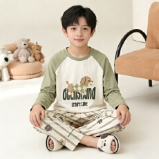 批发[黛琳芬]100码-160码纯棉卡通儿童<b class='q'>睡衣</b>款印花卡通男女童家居服180