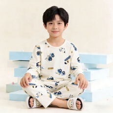 黛琳芬100码-160码九分袖32支纯棉儿童睡衣男女童家居服190