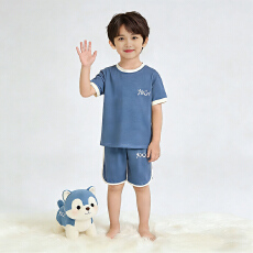 批发[黛琳芬]90码-130码纯棉短袖儿童A类高弹凉感男<b class='q'>女</b><b class='q'>童</b>运动服191