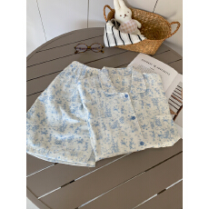 批发[黛琳芬]<b class='q'>纯棉</b>棉纱短袖女士睡衣春夏季韩系印花<b class='q'>家居服</b>pajamas398