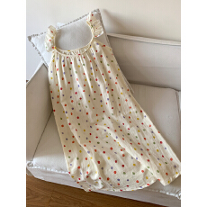 批发[黛琳芬]<b class='q'>纯棉</b>棉纱吊带睡裙睡衣女春夏韩系印花<b class='q'>家居服</b>pajamas398