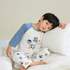 批发[黛琳芬]100码-160码A类<b class='q'>纯棉</b>七分袖套装儿童睡衣男女<b class='q'>家居服</b>194