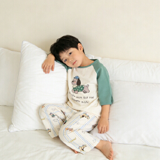 批发[黛琳芬]100码-160码A类纯棉七分袖套装儿童睡衣男女家居服194