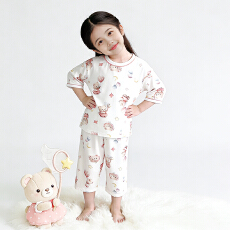 批发[黛琳芬]80码-160码七分袖七分裤儿童睡衣A类<b class='q'>男</b><b class='q'>女</b><b class='q'>童</b>家居服197