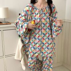 批发[黛琳芬]云朵棉女士睡衣春秋印花韩系薄款少女家居服pajamas403