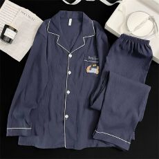 批发黛琳芬云朵棉4个色长袖<b class='q'>男</b>士睡衣春秋青年休闲家居服pajamas403