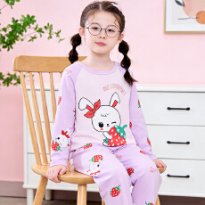 批发[黛琳芬]8-18码9款牛奶丝长袖儿童睡衣套装印花男女童家居服202