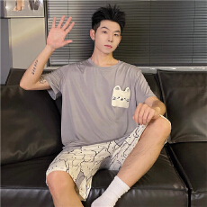 黛琳芬莫代尔卡通男士睡衣卡通夏季青年套头家居服pajamas404