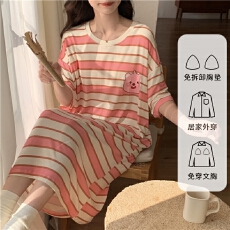 批发[黛琳芬]莫代尔带胸垫短袖睡裙女士睡衣夏季家居服pajamas404