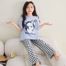 批发[黛琳芬]8码-XL 15款纯棉短袖长裤儿童睡衣卡通男女童家居服207