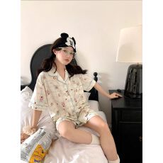 批发[黛琳芬]可爱<b class='q'>卡通</b>短袖短裤<b class='q'>睡衣</b>女韩系女士家居服pajamas