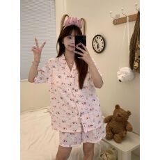 黛琳芬云朵棉带短袖短裤睡衣女韩系女士家居服pajamas