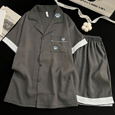 批发[黛琳芬]云朵棉<b class='q'>男士</b>睡衣休闲夏季新款青年家居服工厂睡衣批发410