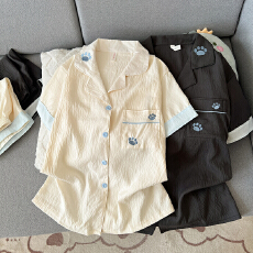 批发[黛琳芬]云朵棉情侣款<b class='q'>男士</b>睡衣韩系夏季家居服女工厂睡衣批发410